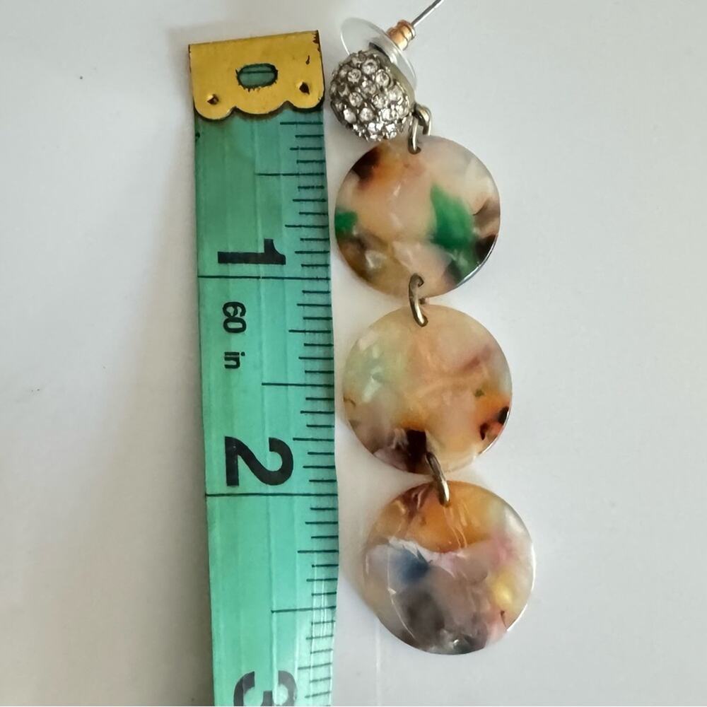 Francesca’s Sparkly Rainbow Tortoise Shell Dangling Earrings - Picture 3 of 3